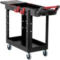 Rubbermaid Commercial Rubbermaid® Heavy Duty Small Adaptable Utility Cart, 2 Shelf, 46-1/2"Lx17-3/4"W, Black 1997206